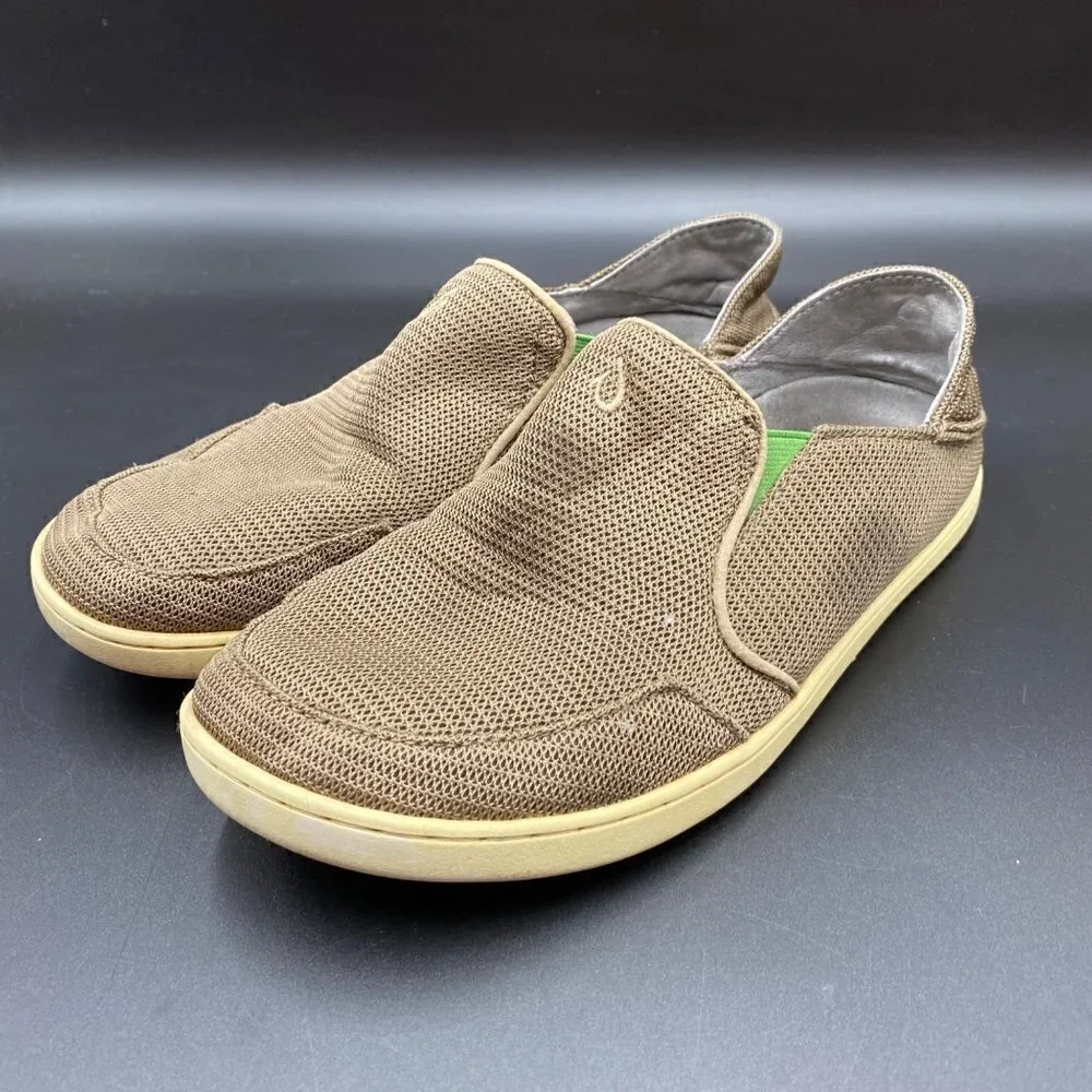 Olukai Nohea Mesh Slip On Tan Sneakers Men's Size 8.5